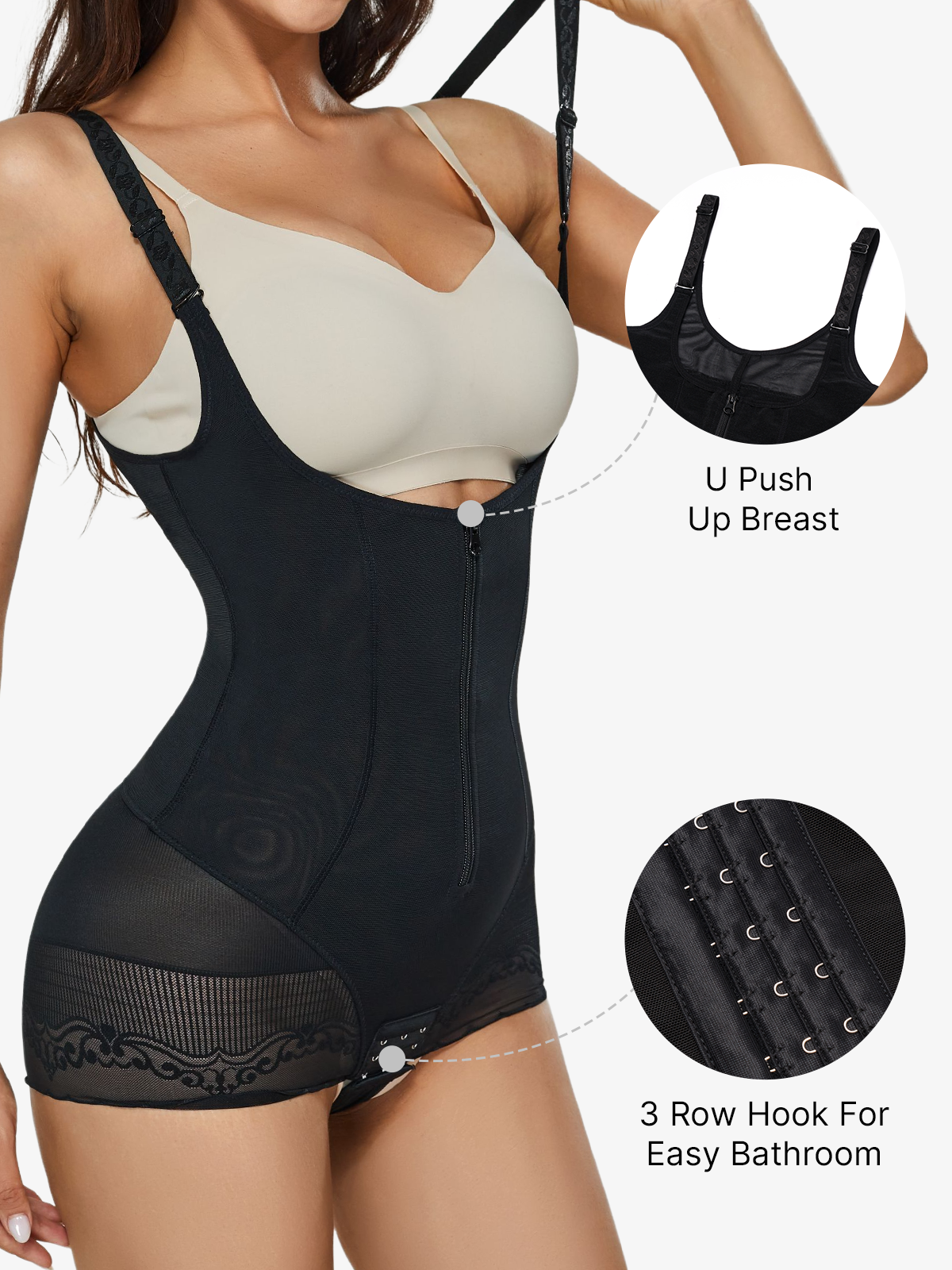 Nebility Open Bust Shapewear For Women Tummy Control-Nebility