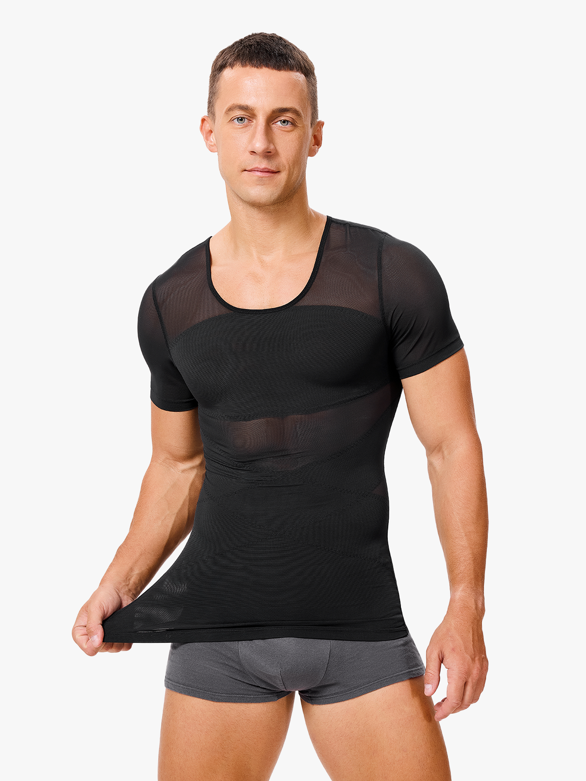 Men's Compression Shirt Slimming Shaper Workout Tops Shapewear Shirts