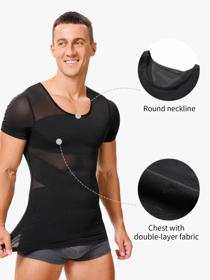 Men's Compression Shirt Slimming Shaper Workout Tops Shapewear Shirts