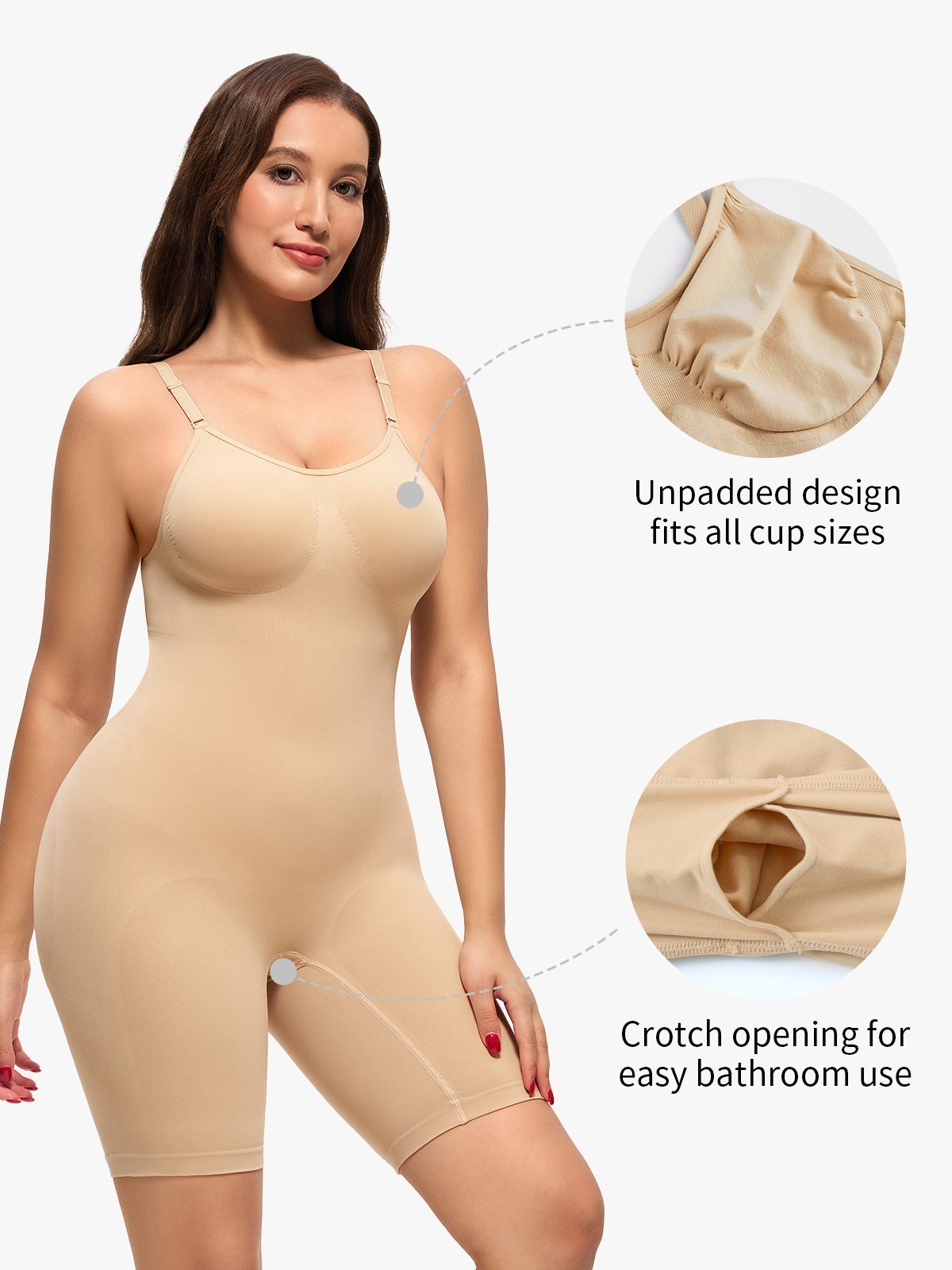 Women's Shapewear Bodysuit Tummy Control Body Shaper Seamless Waist Body Suit