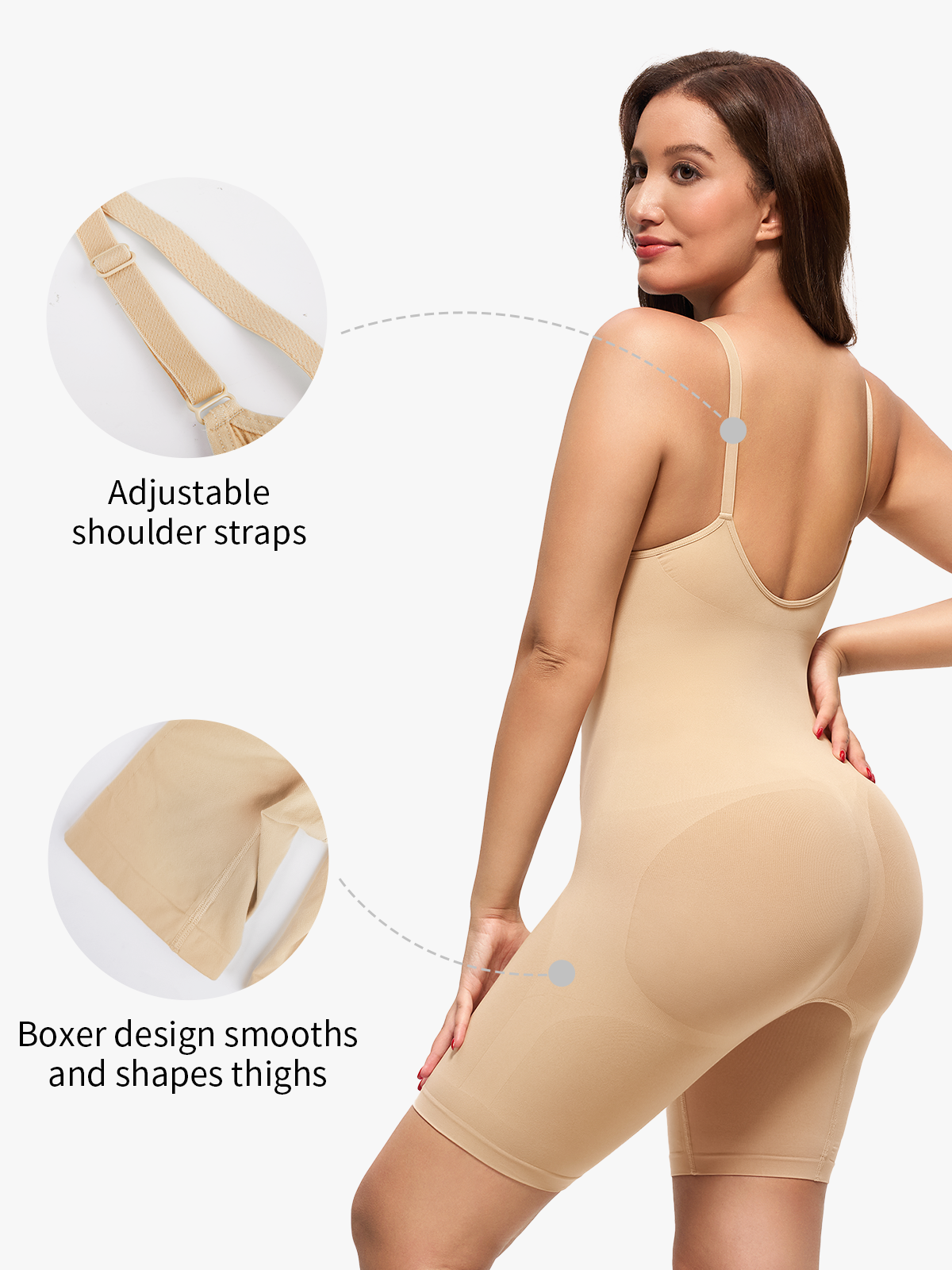 Women's Shapewear Bodysuit Tummy Control Body Shaper Seamless Waist Body Suit