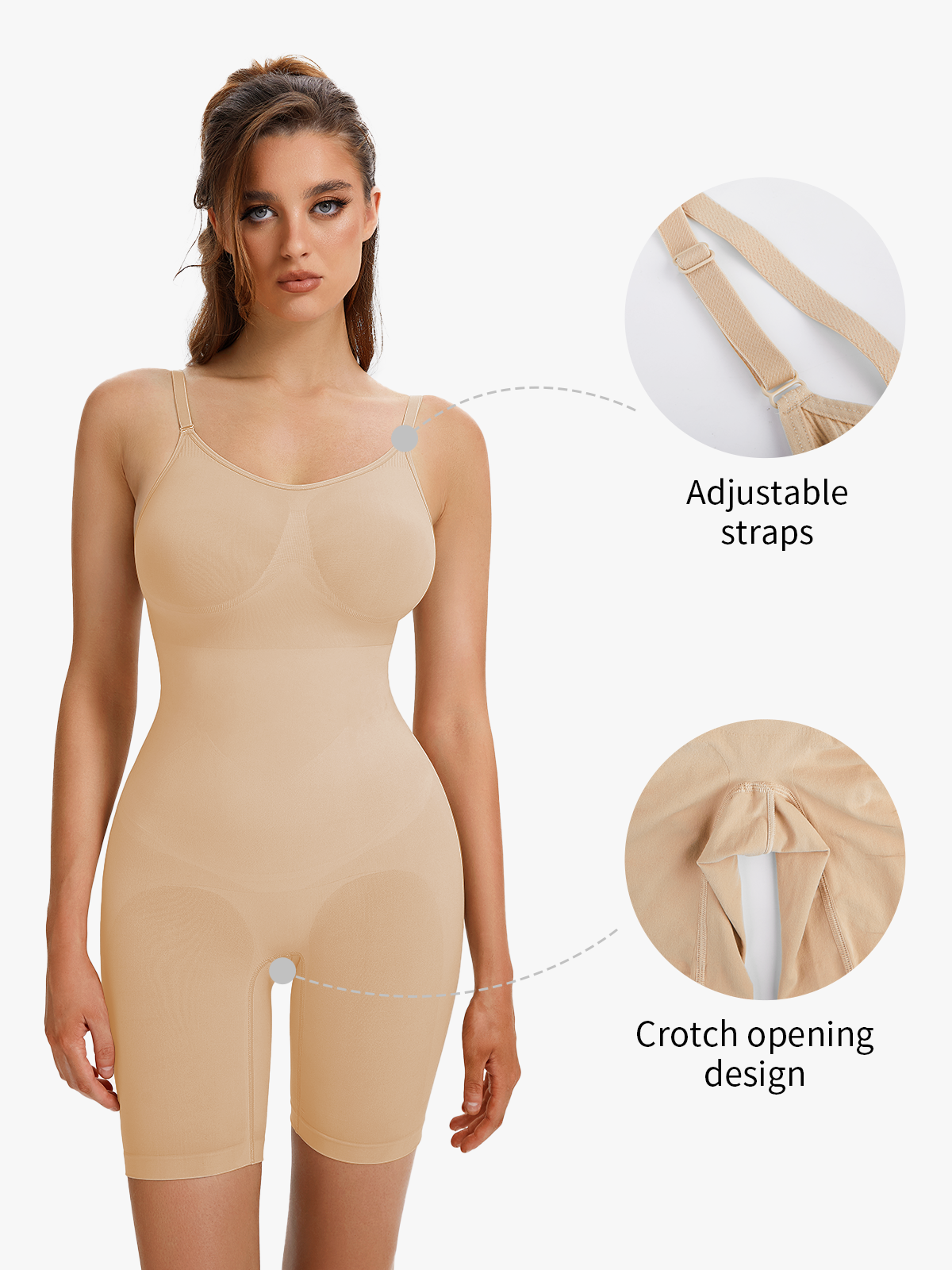 Women's Shapewear Bodysuit Tummy Control Body Shaper Seamless Waist Body Suit