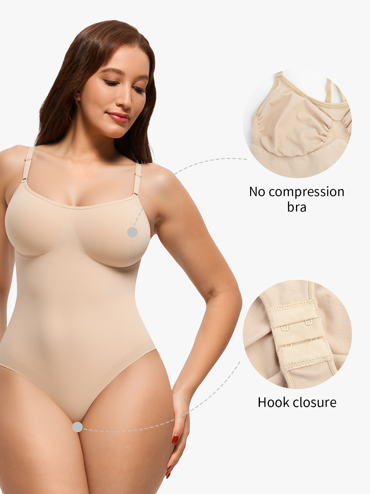 Seamless Tummy Control Backless Cami Bodysuit