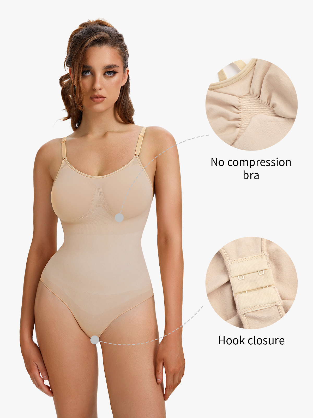 Seamless Tummy Control Backless Cami Bodysuit