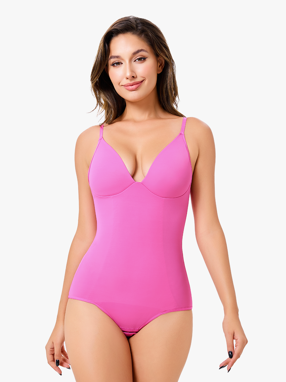 Deep V-Neck Body Suits with Built in Bra-Nebility
