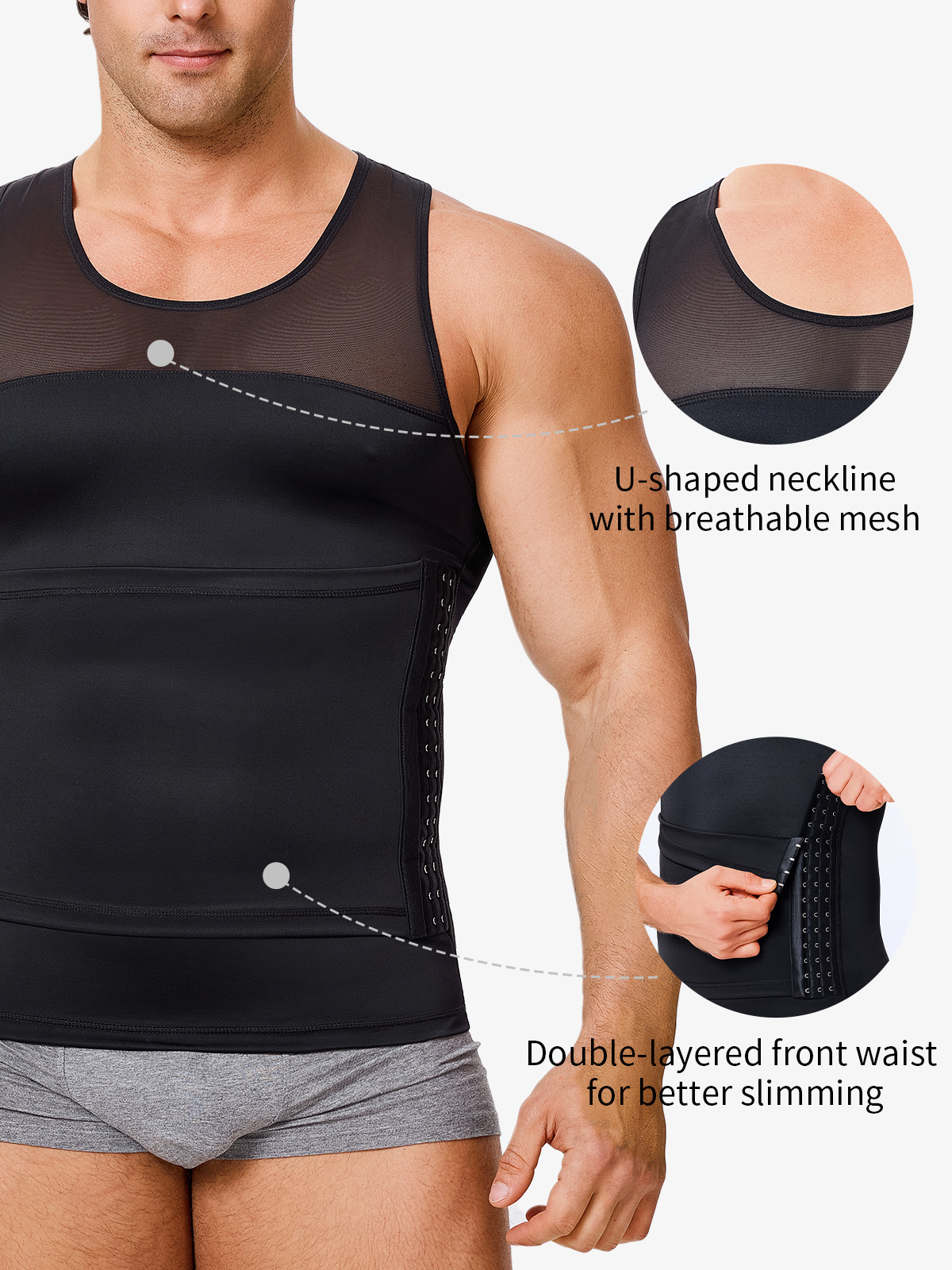 Men's Body Top Adjustable Abdominal Anti-Roll