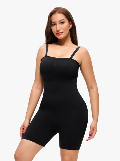 Seamless Body Shaper Removable Strap Soft Bodysuit