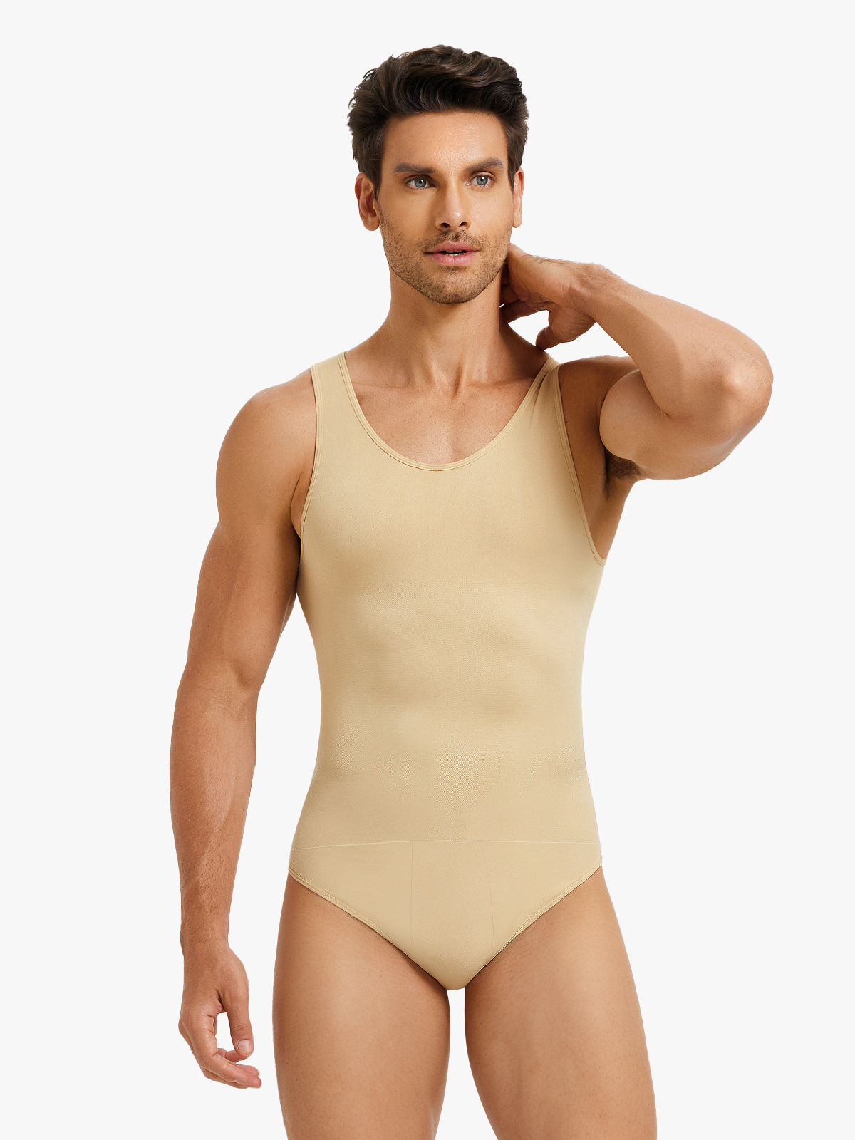 Comfort Crotch Opening Crew Neck Shapewear Brief Bodysuit