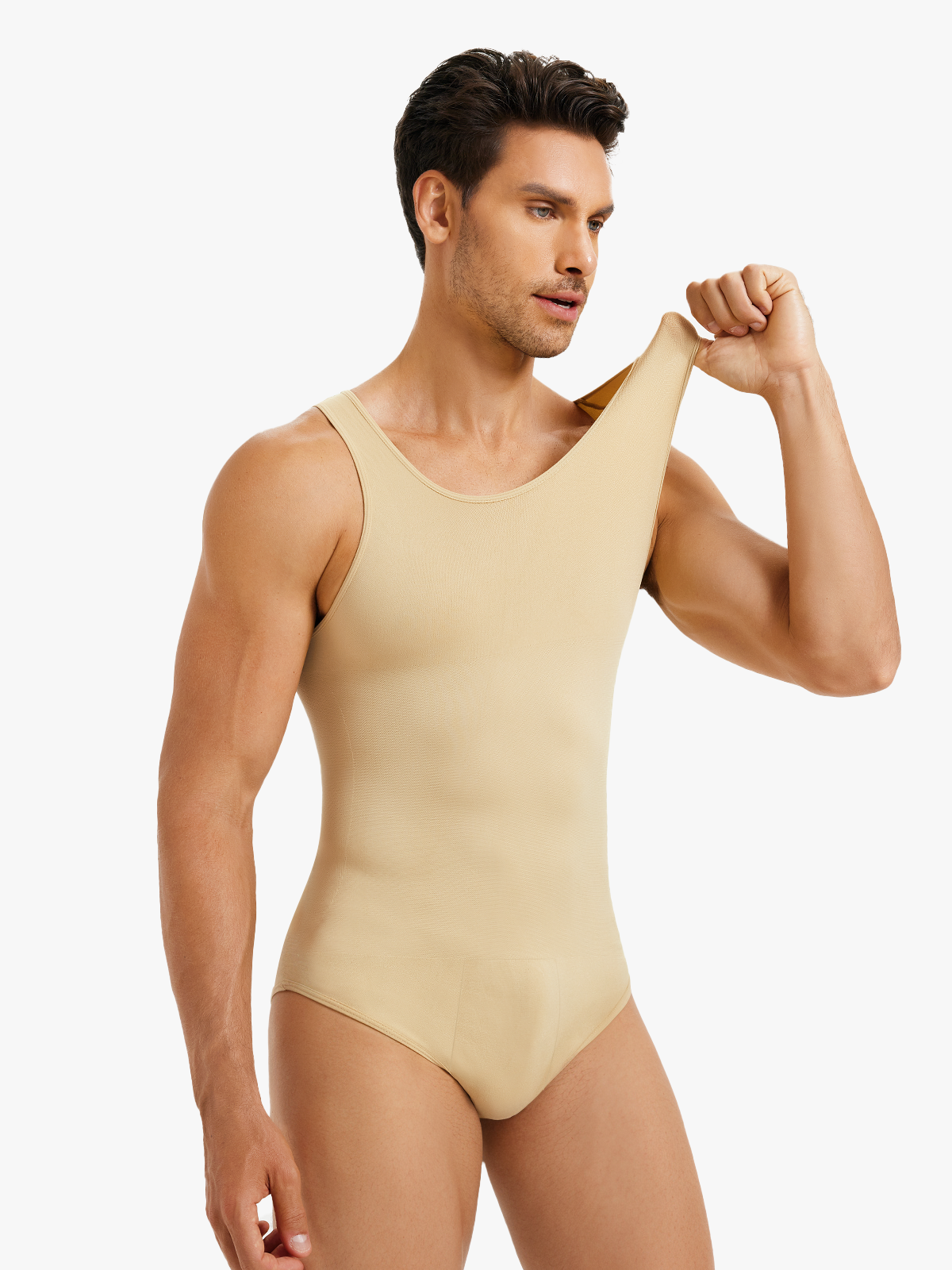 Comfort Crotch Opening Crew Neck Shapewear Brief Bodysuit