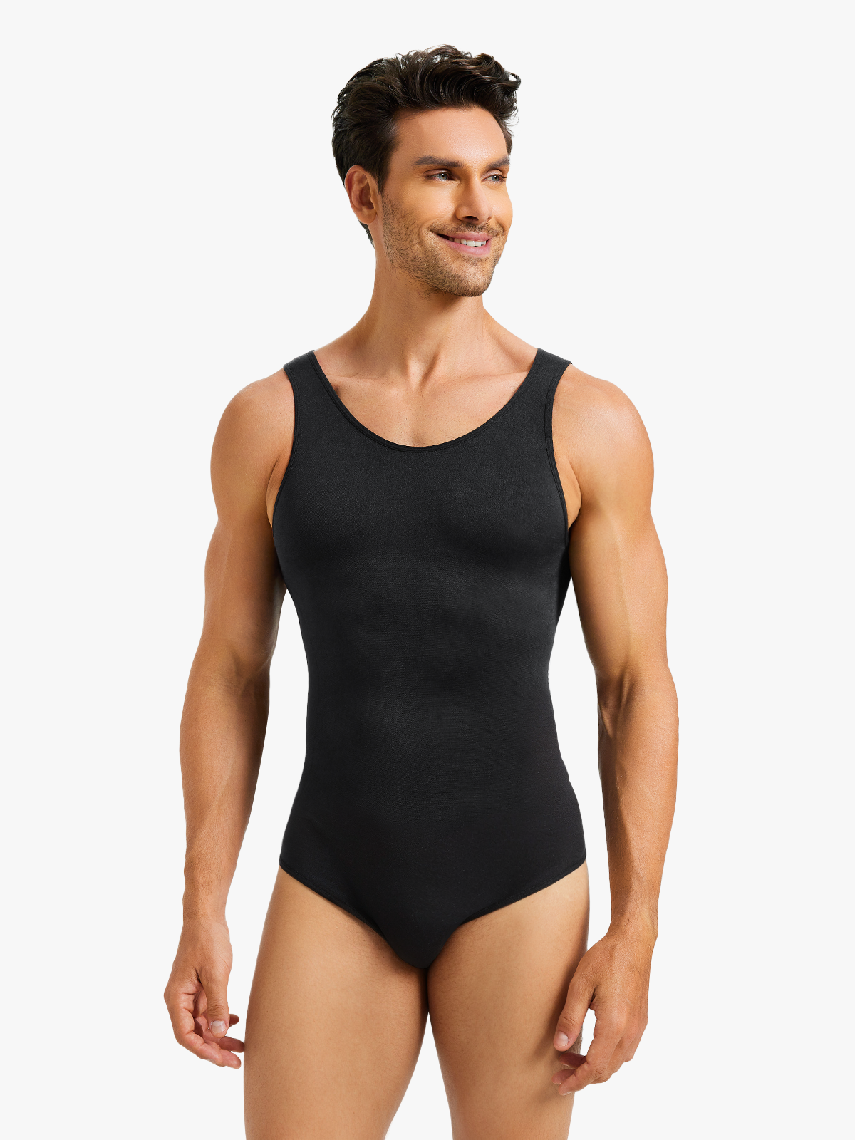 Comfort Crotch Opening Crew Neck Shapewear Brief Bodysuit