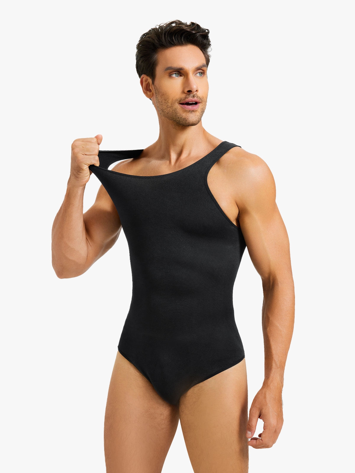 Comfort Crotch Opening Crew Neck Shapewear Brief Bodysuit