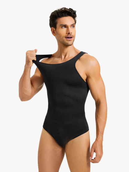 Comfort Crotch Opening Crew Neck Shapewear Brief Bodysuit