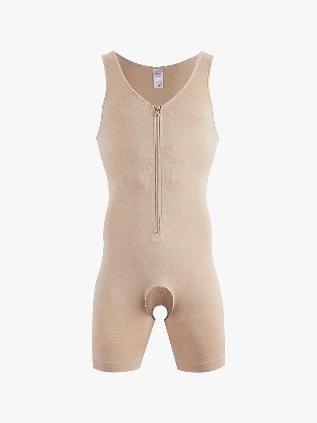 Men's Seamless Zipper Slimming Bodysuit