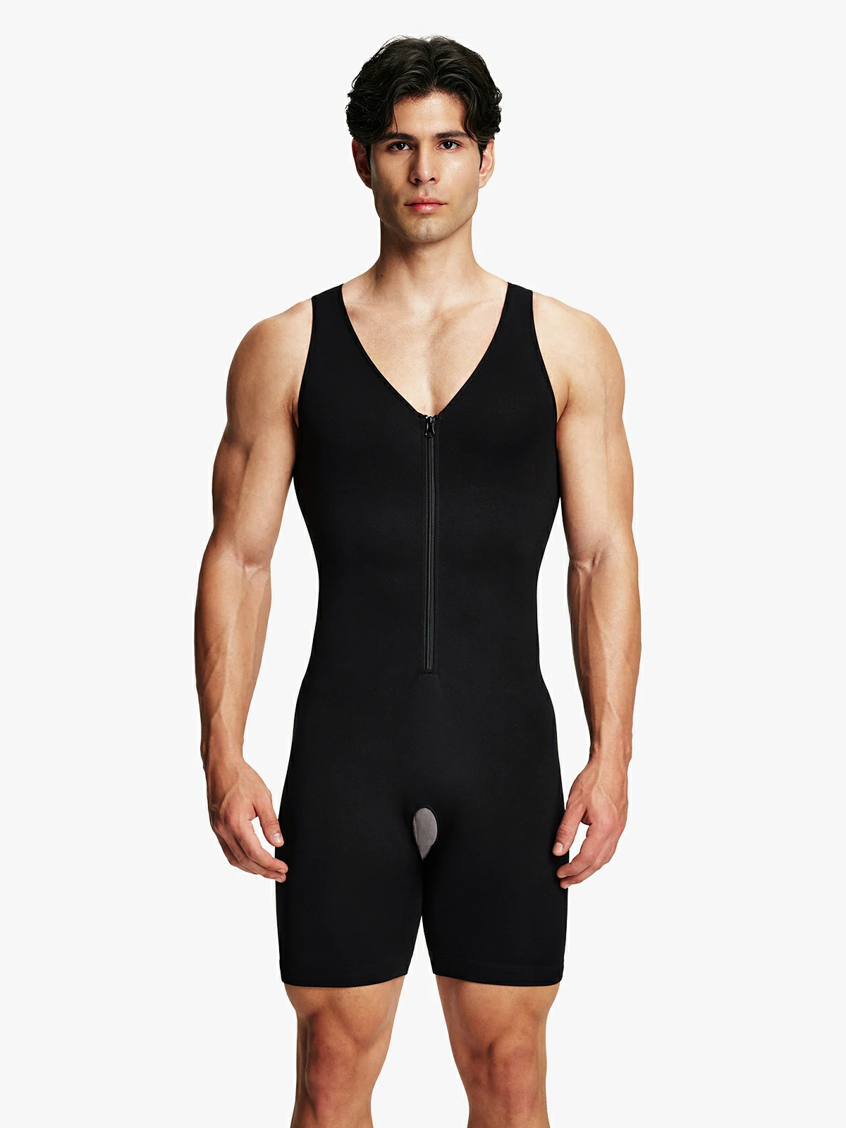 Men's Seamless Zipper Slimming Bodysuit