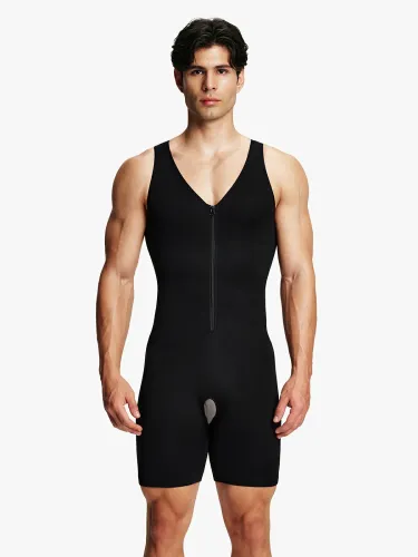 Men's Seamless Zipper Slimming Bodysuit