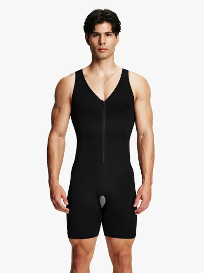 Men's Seamless Zipper Slimming Bodysuit