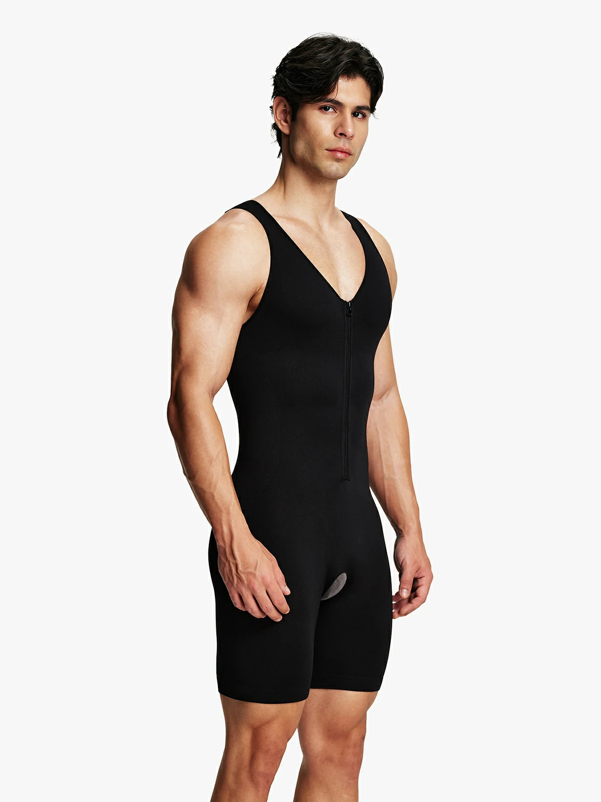 Men's Seamless Zipper Slimming Bodysuit