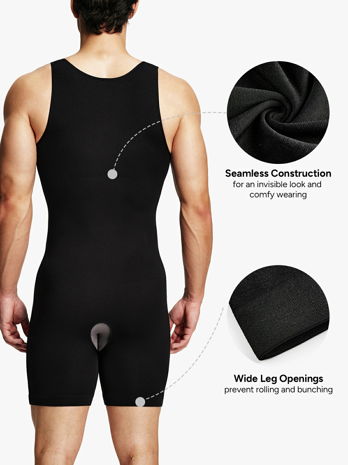 Men's Seamless Zipper Slimming Bodysuit