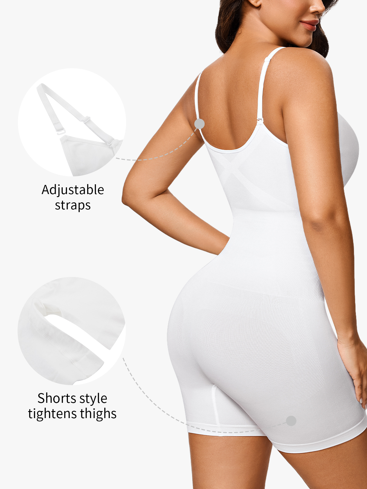 Seamless Elastic Tummy Control Cami Shortie Bodysuit