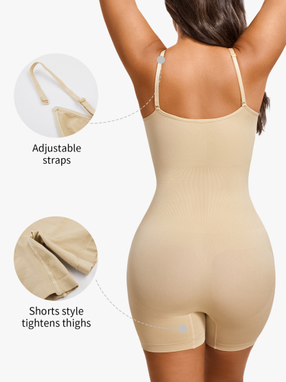 Seamless Elastic Tummy Control Cami Shortie Bodysuit