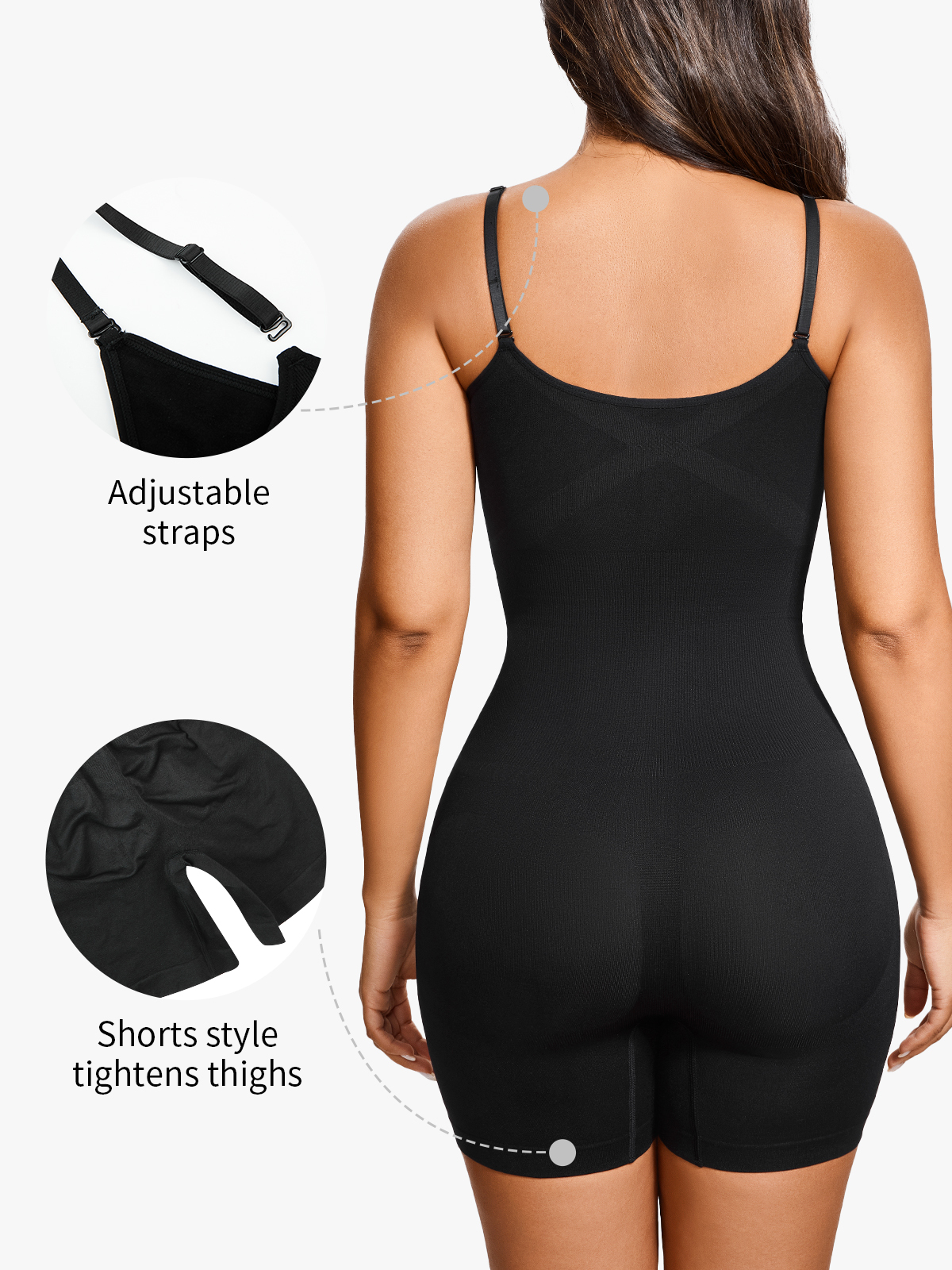 Seamless Elastic Tummy Control Cami Shortie Bodysuit