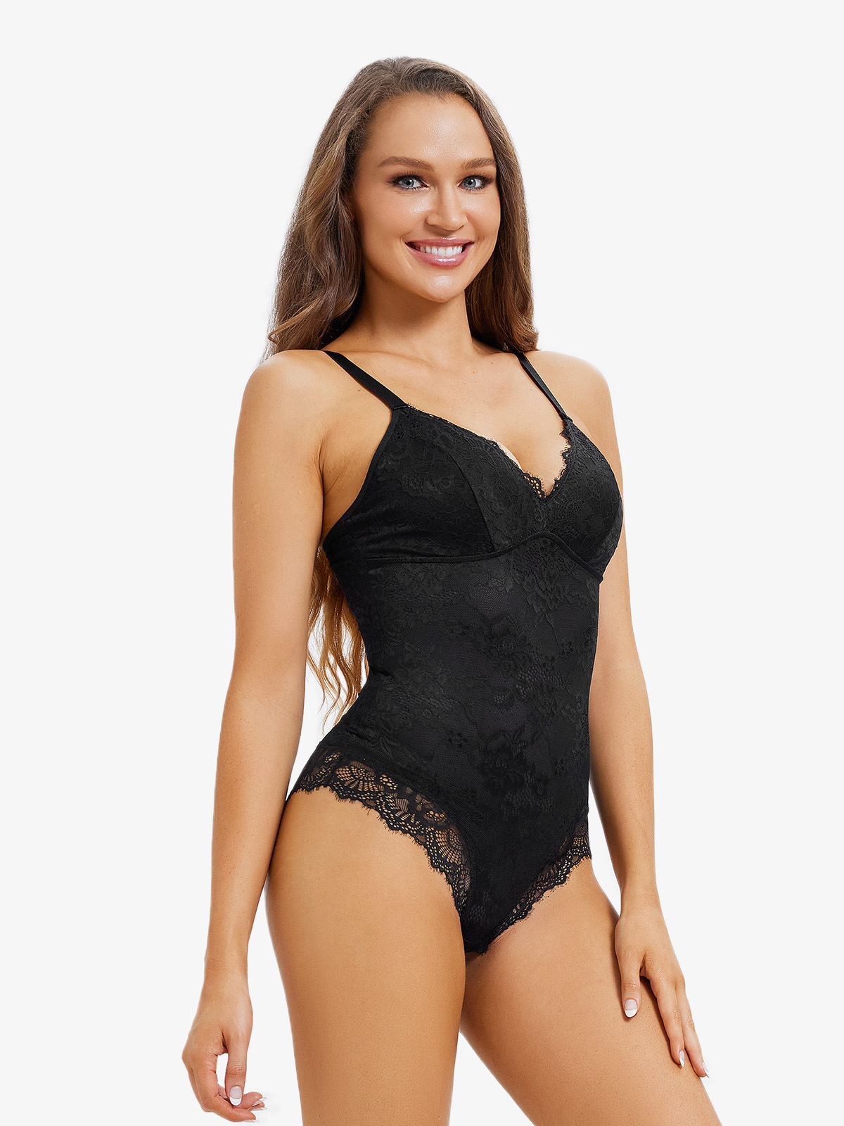 Sculpting V Neck Lace Bodysuits