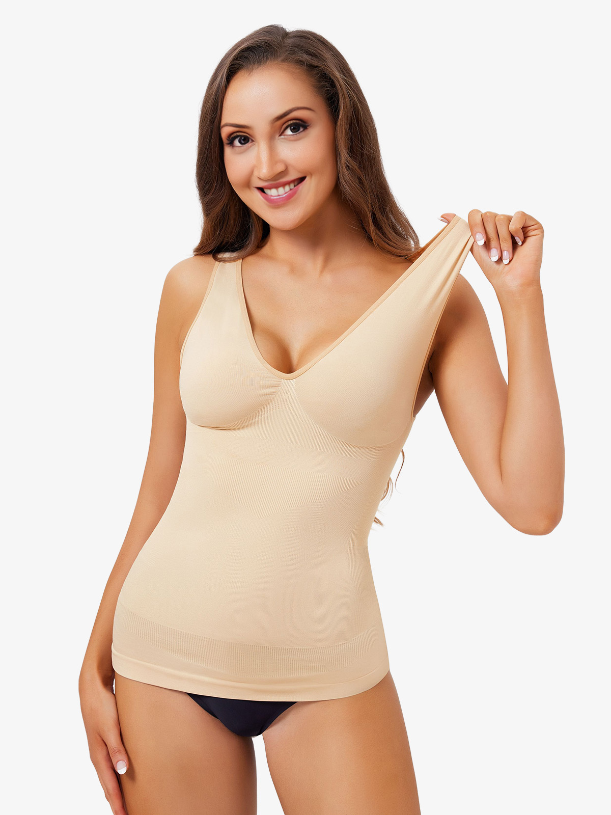 Nebility Women Compression Camisole Tanks V-Neck Top-Nebility