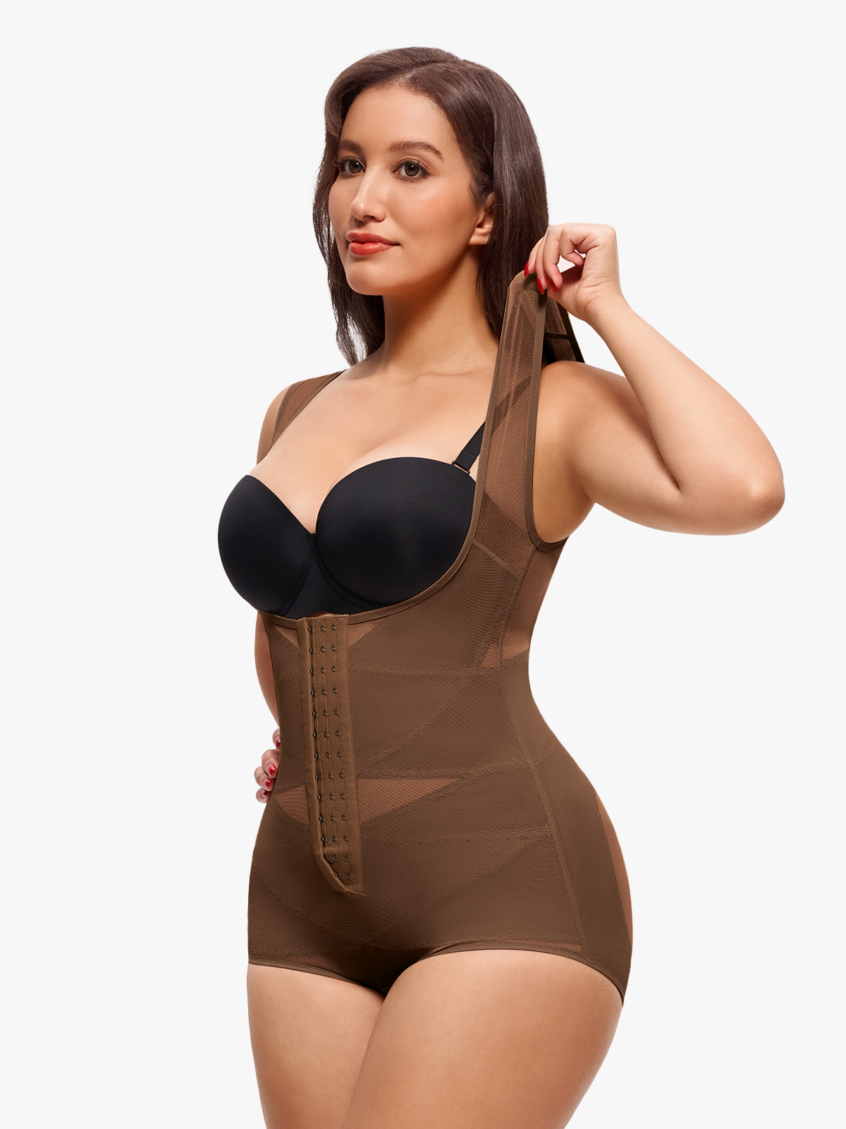 Nebility Women Butt Lifter Open Bust Waist Trainer Compression Bodysuit
