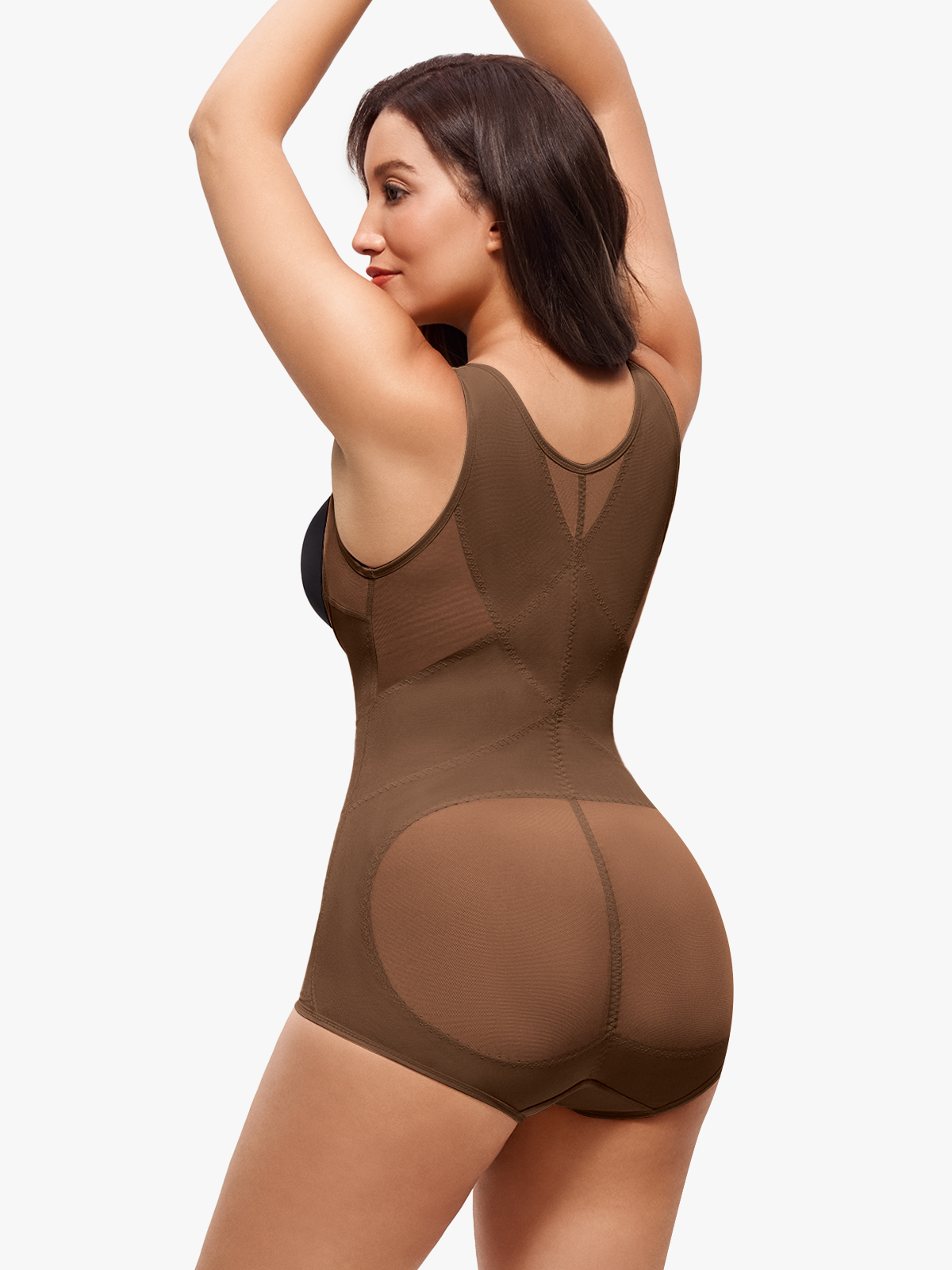 Nebility Women Butt Lifter Open Bust Waist Trainer Compression Bodysuit