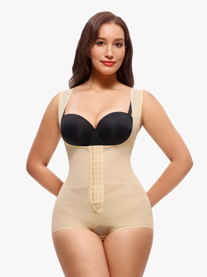 Nebility Women Butt Lifter Open Bust Waist Trainer Compression Bodysuit
