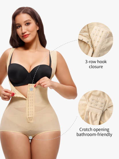 Nebility Women Butt Lifter Open Bust Waist Trainer Compression Bodysuit