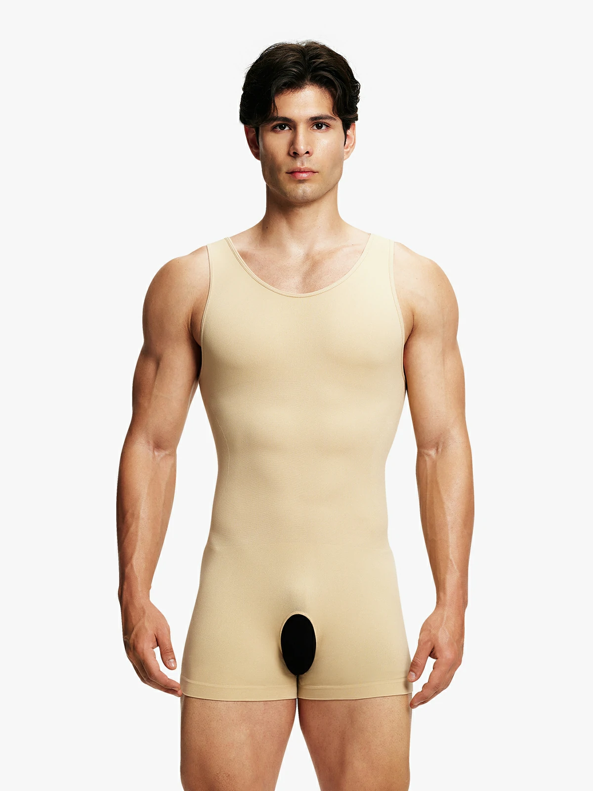 Men's Seamless Crotch Opening Bodysuit