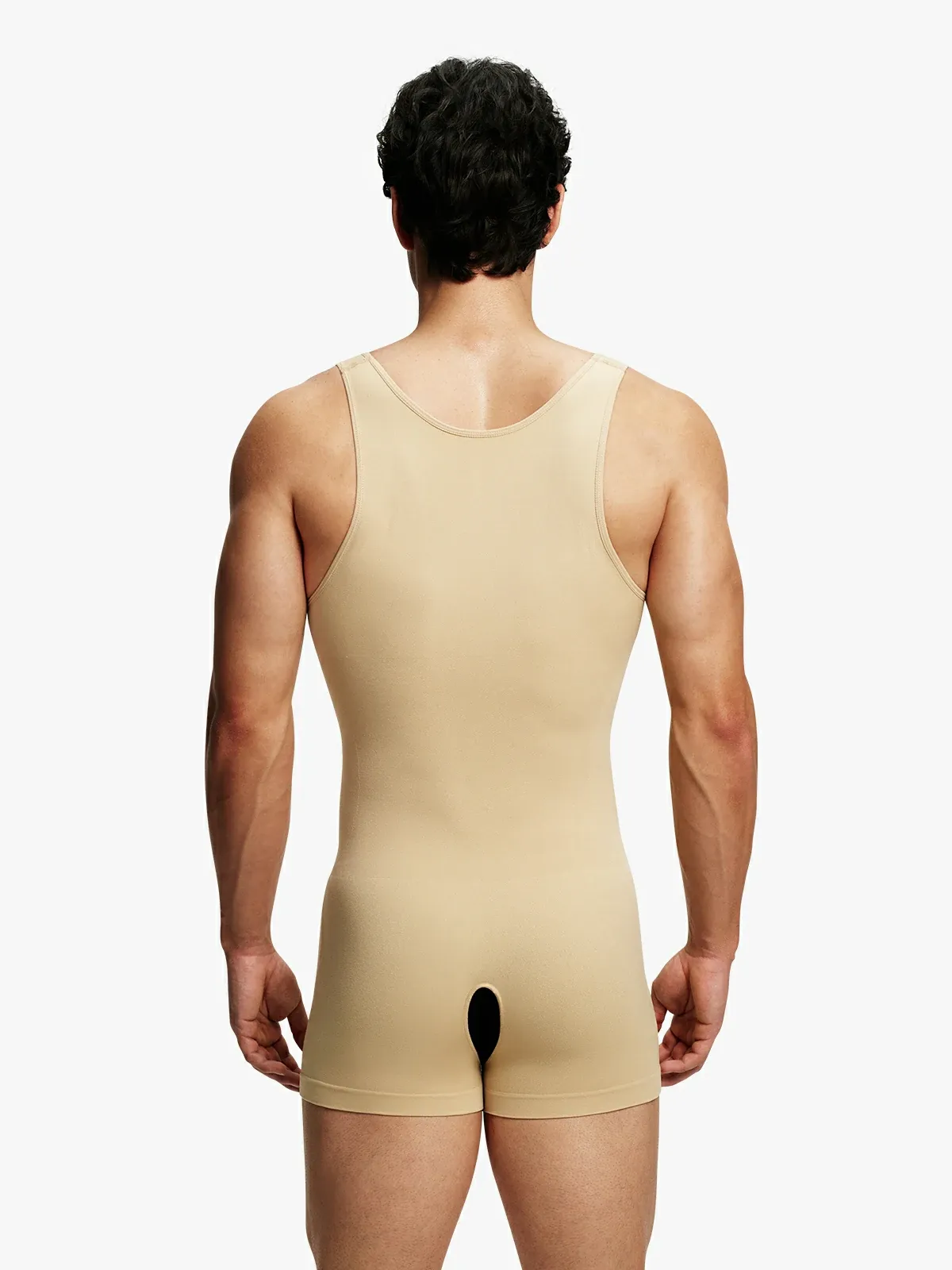 Men's Seamless Crotch Opening Bodysuit 