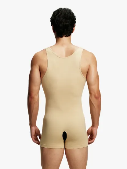 Men's Seamless Crotch Opening Bodysuit 