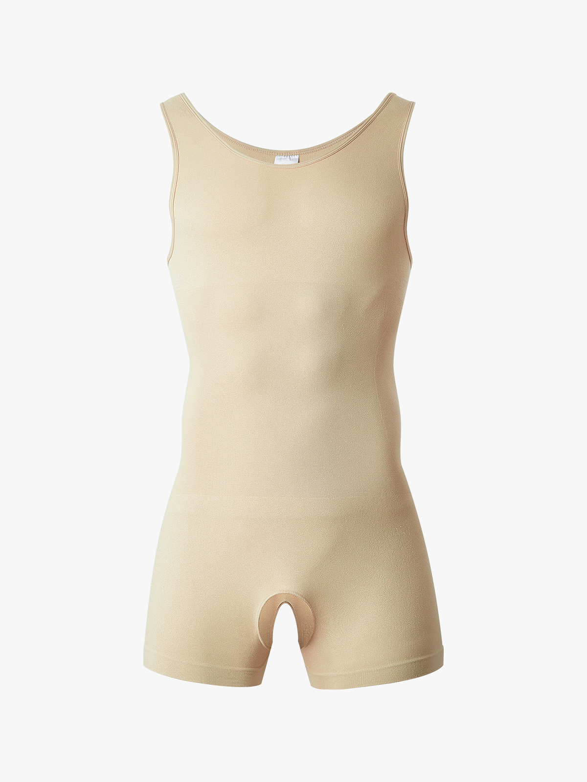 Men's Seamless Trunk Shapewear Bodysuit with Crotch Opening