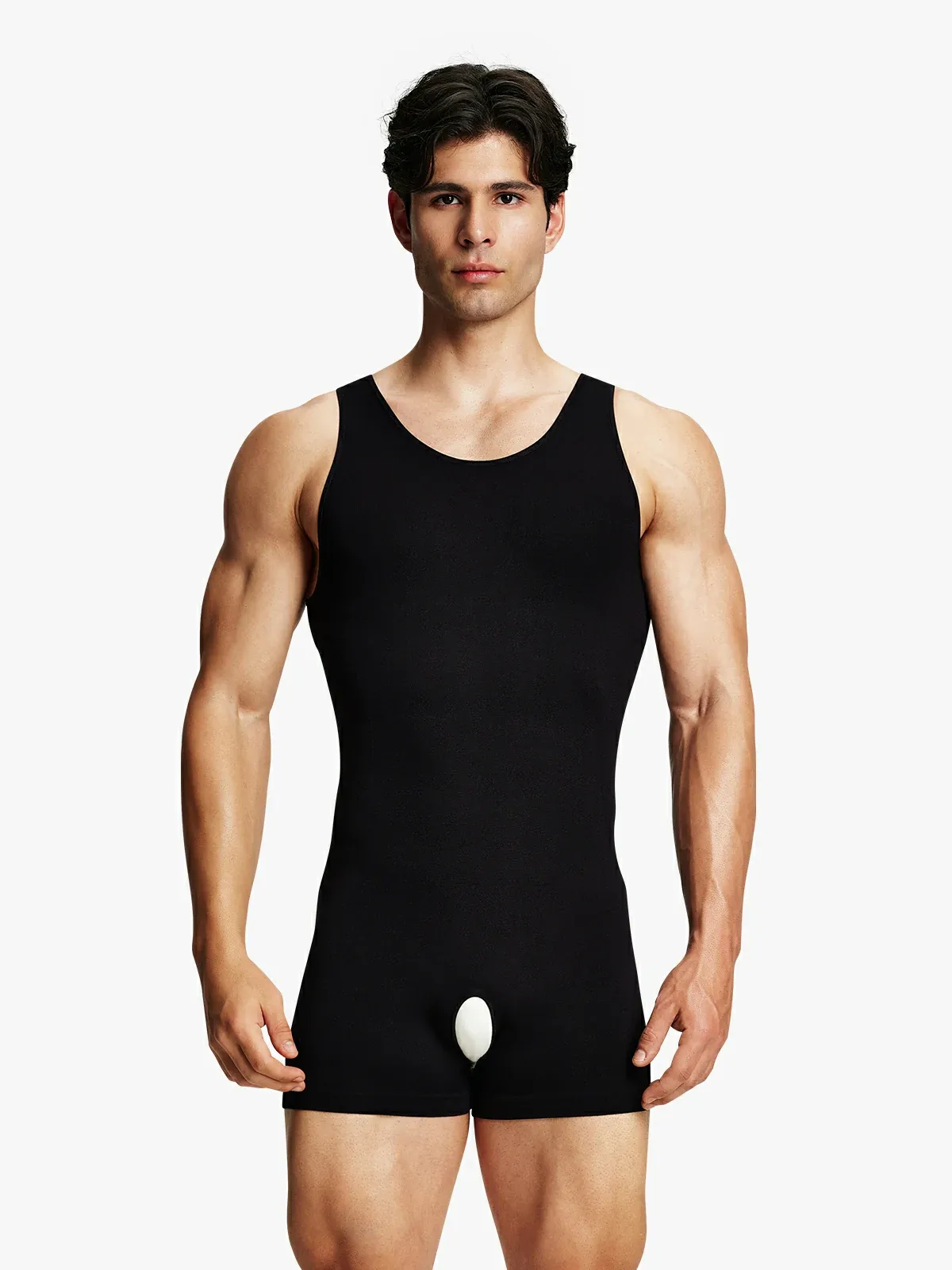 Men's Seamless Crotch Opening Bodysuit 