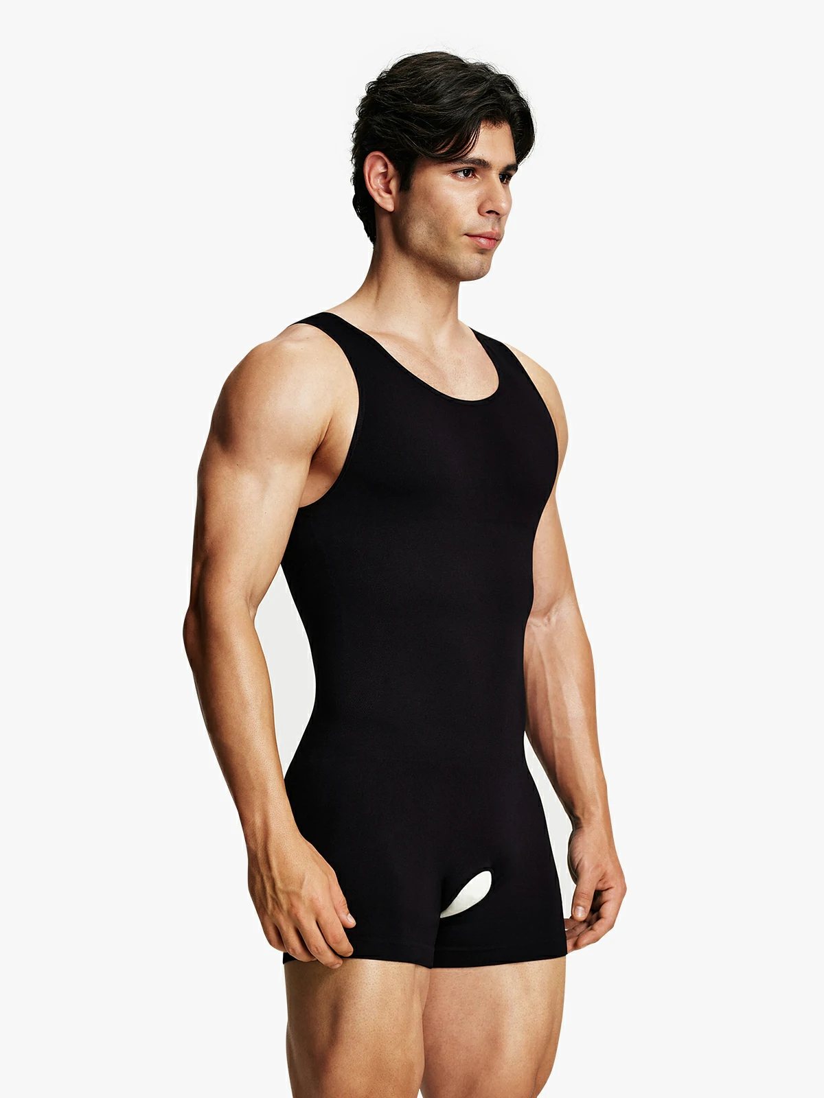 Men's Seamless Crotch Opening Bodysuit 