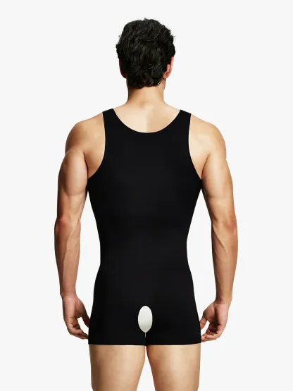 Men's Seamless Crotch Opening Bodysuit 