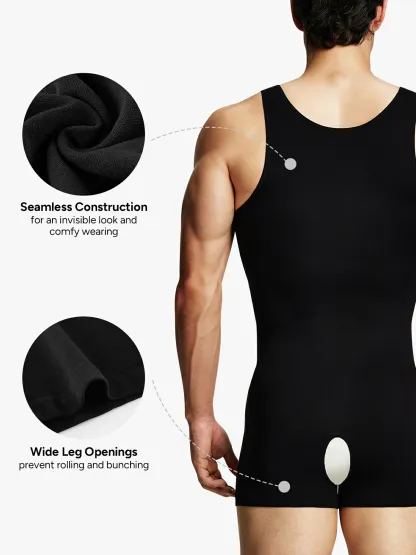 Men's Seamless Crotch Opening Bodysuit 