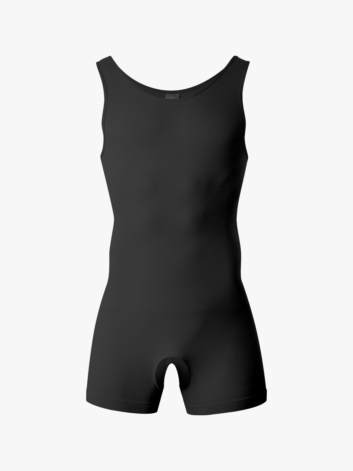Men's Seamless Trunk Shapewear Bodysuit with Crotch Opening