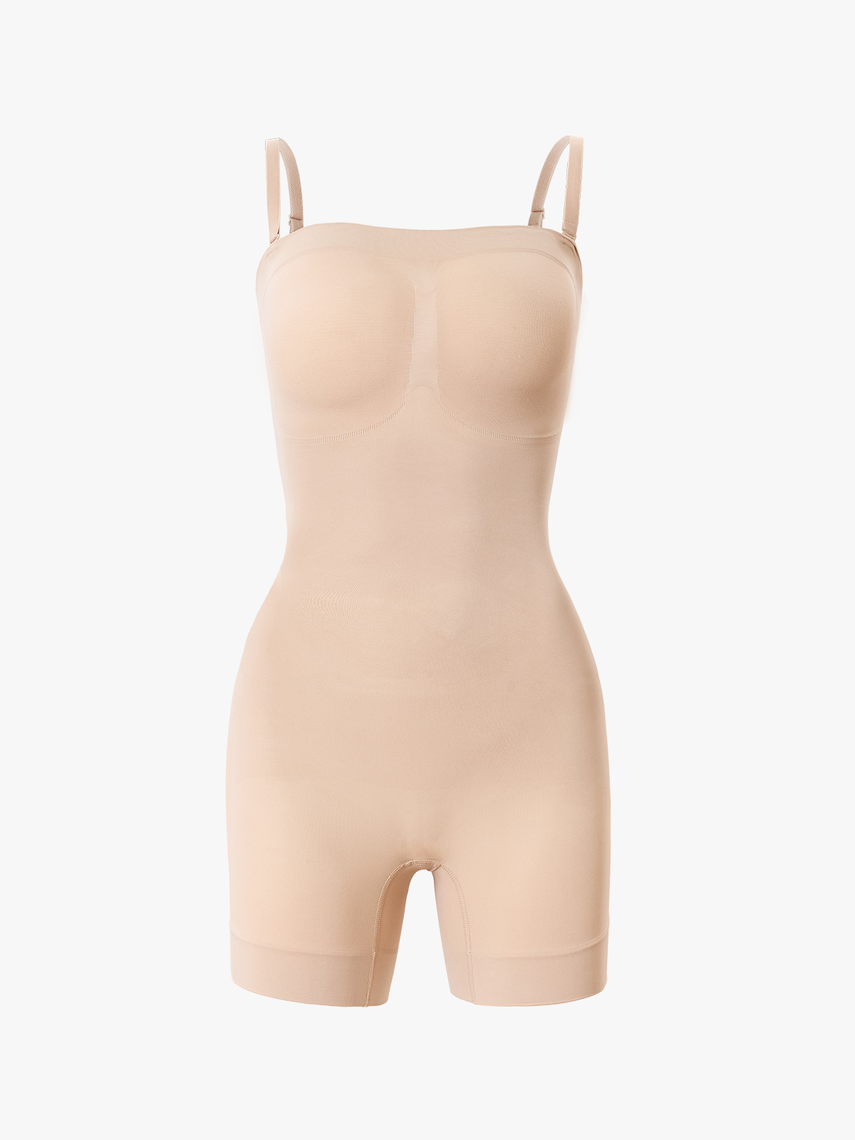 Seamless Tummy Control Bodysuit with Detachable Shoulder Straps