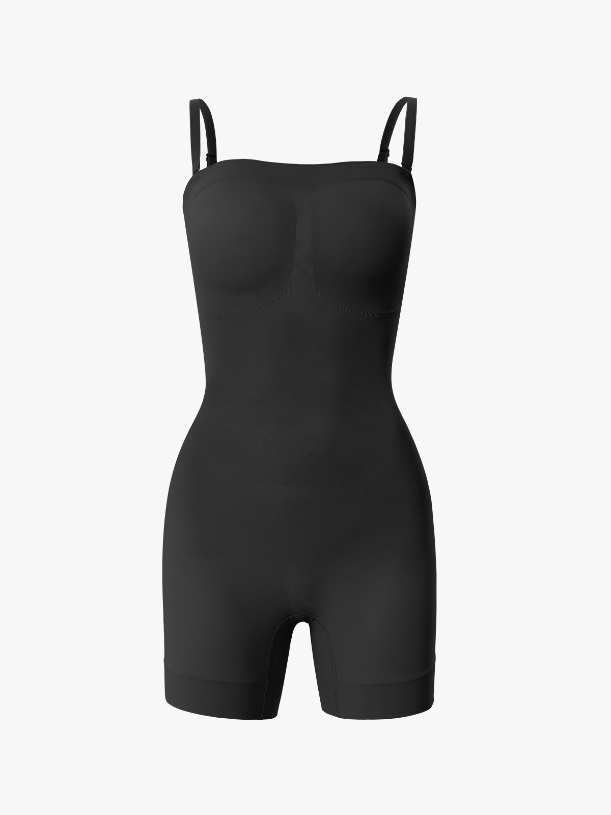 Seamless Tummy Control Bodysuit with Detachable Shoulder Straps
