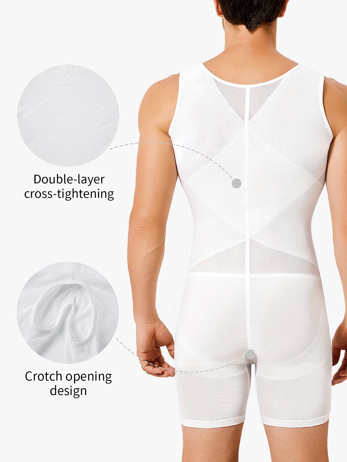 Mesh Tummy Control Crotch Opening Workout Shapewear Bodysuit-Nebility