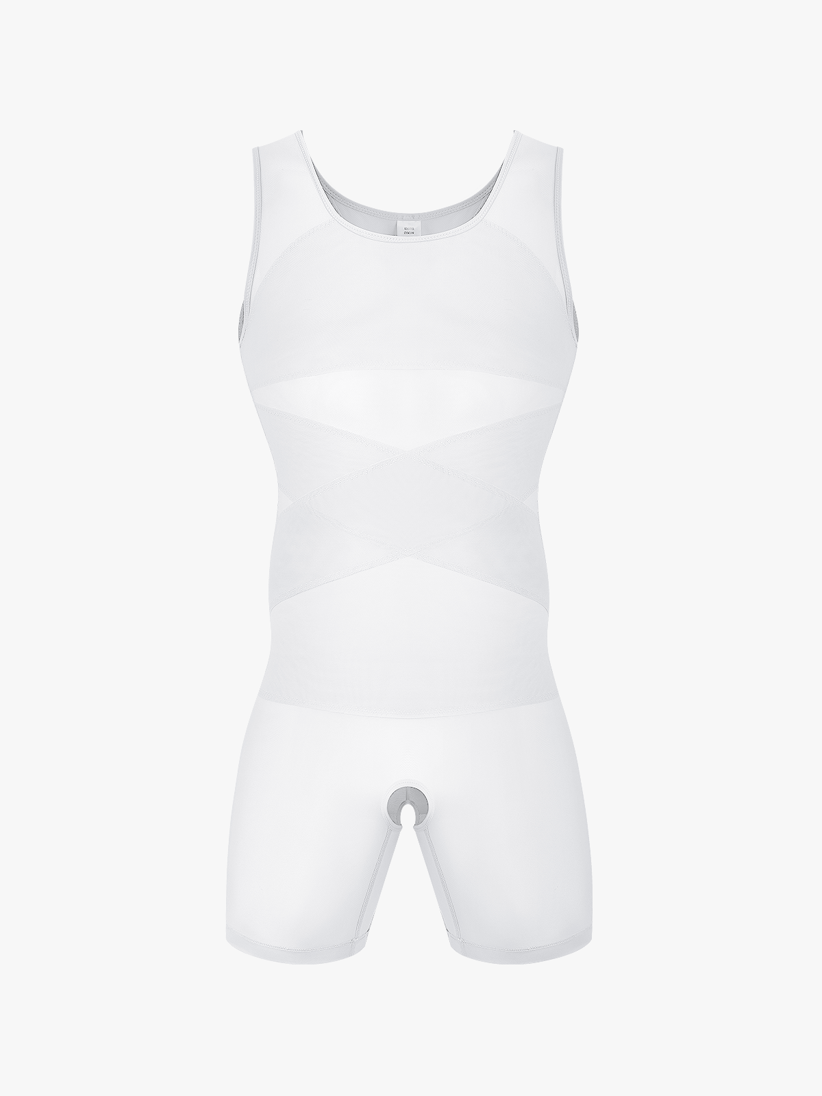 Mesh Tummy Control Crotch Opening Workout Shapewear Bodysuit-Nebility