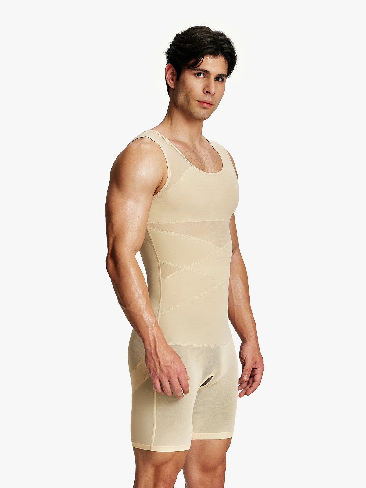 Men's Mesh Tummy Control Bodysuit