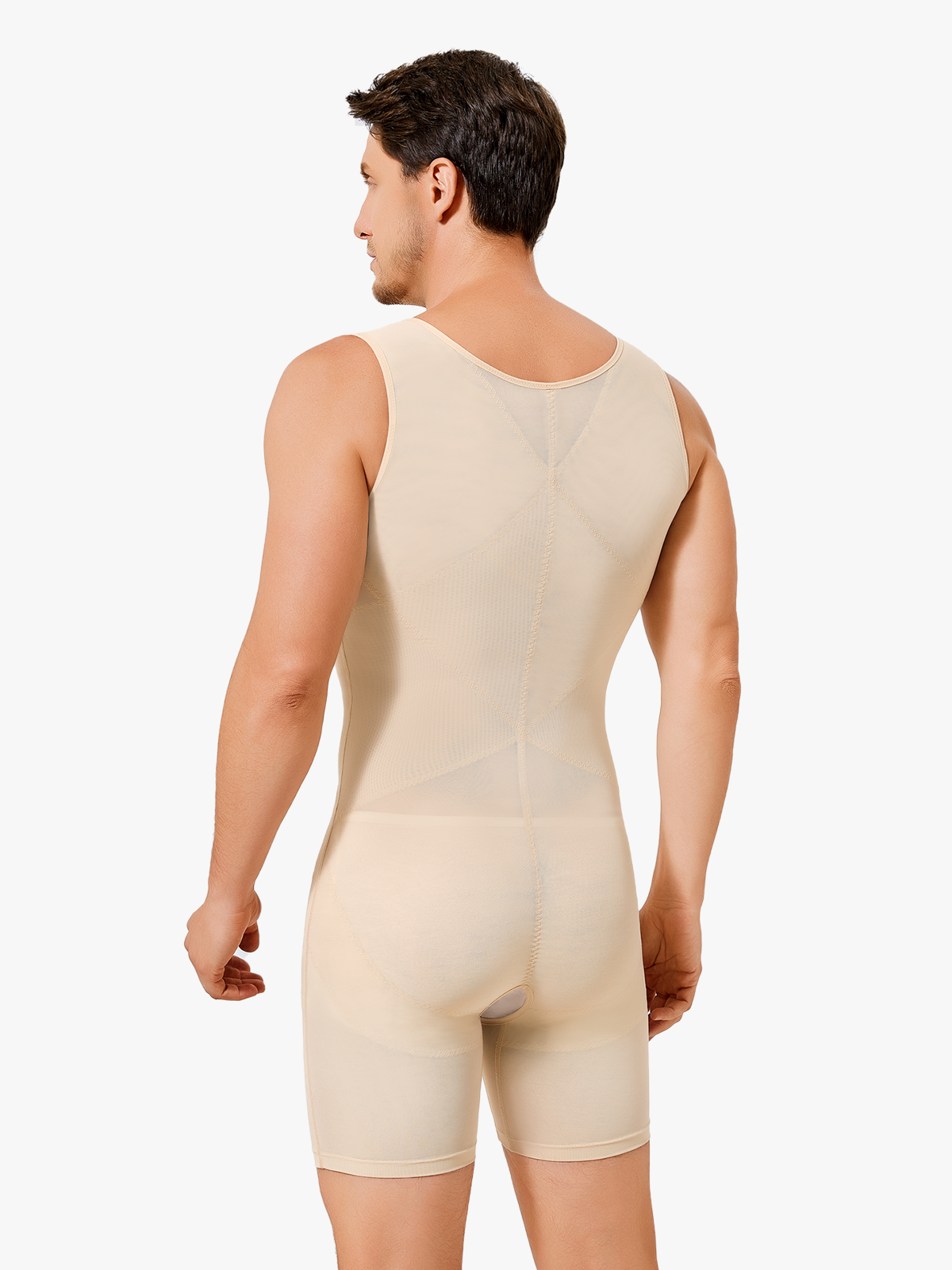 Mesh Tummy Control Crotch Opening Workout Shapewear Bodysuit-Nebility