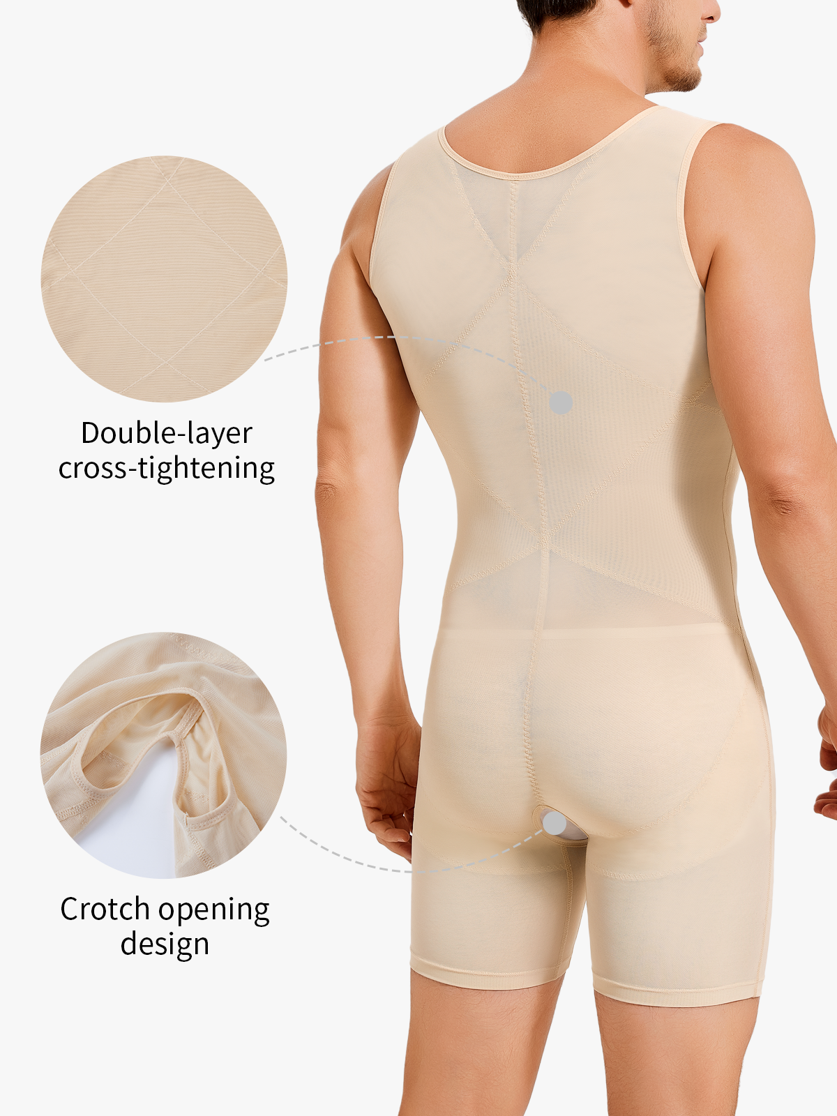 Mesh Tummy Control Crotch Opening Workout Shapewear Bodysuit-Nebility