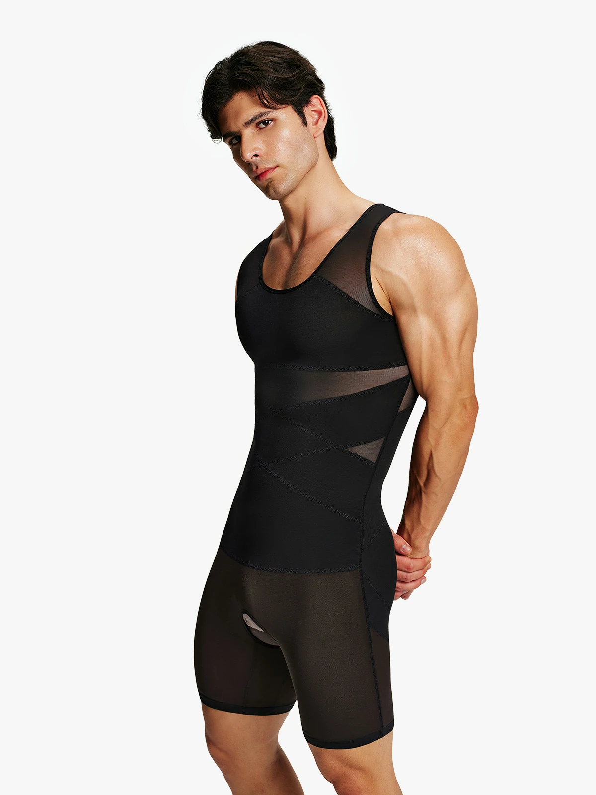 Men's Mesh Tummy Control Bodysuit