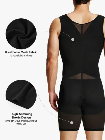 Men's Mesh Tummy Control Bodysuit