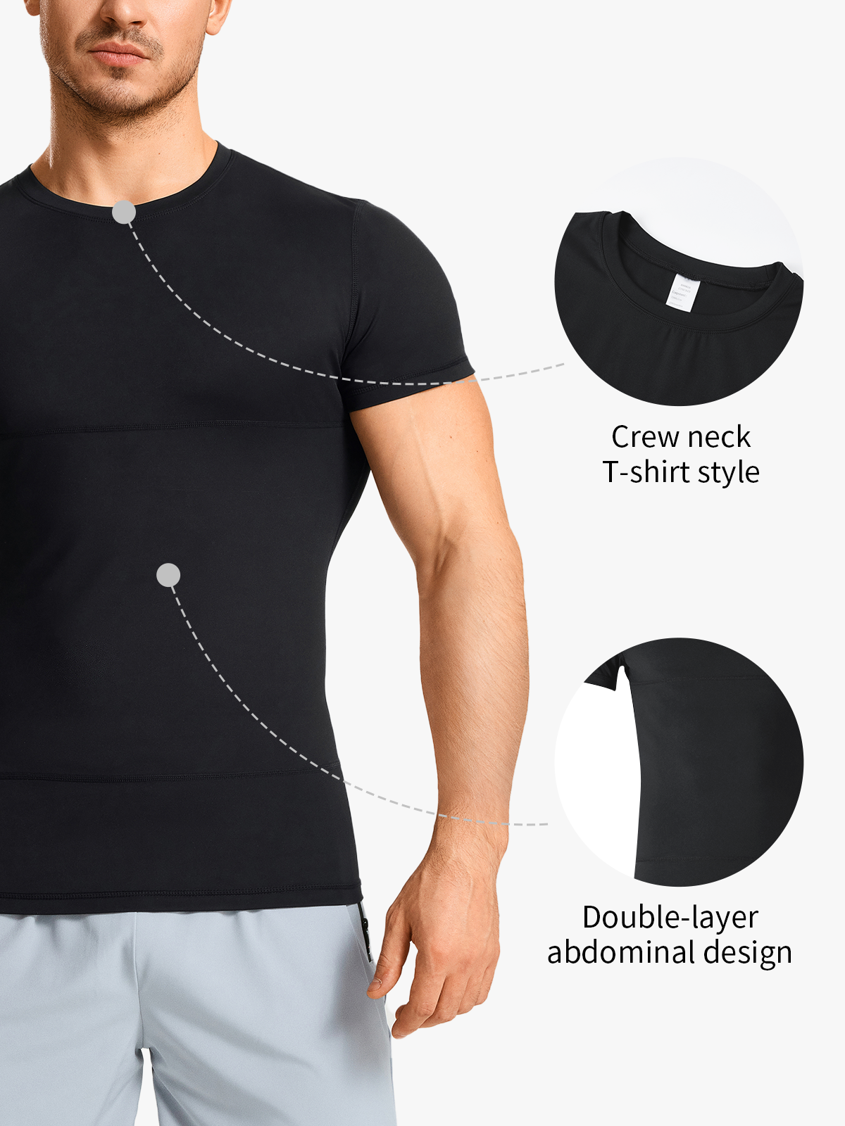 Breathable Tummy Control Compression Shapewear Shirts-Nebility
